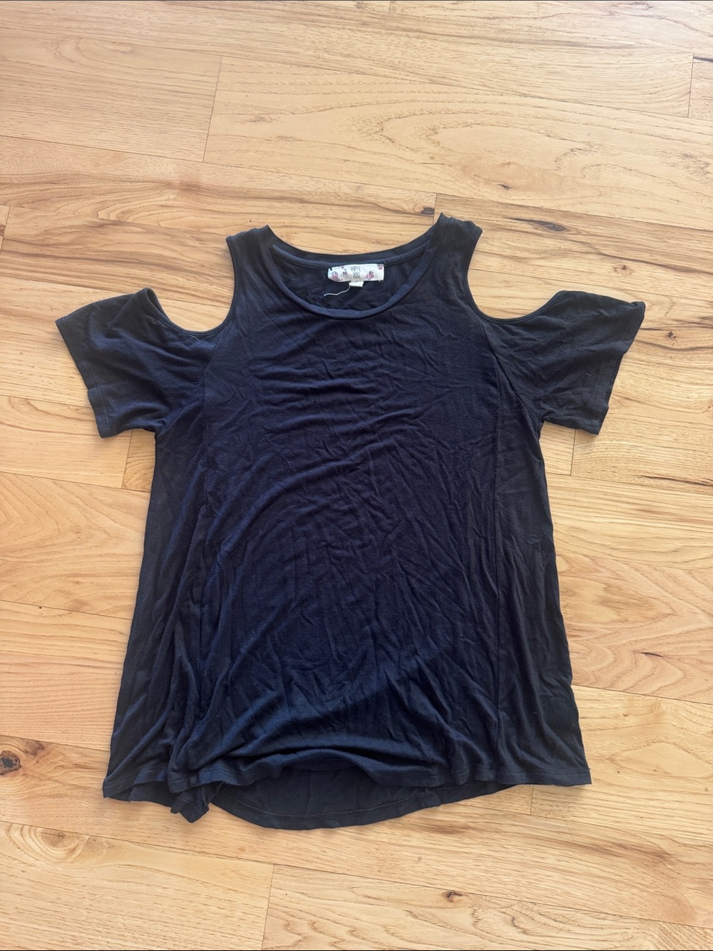 Black Cold Shoulder Top